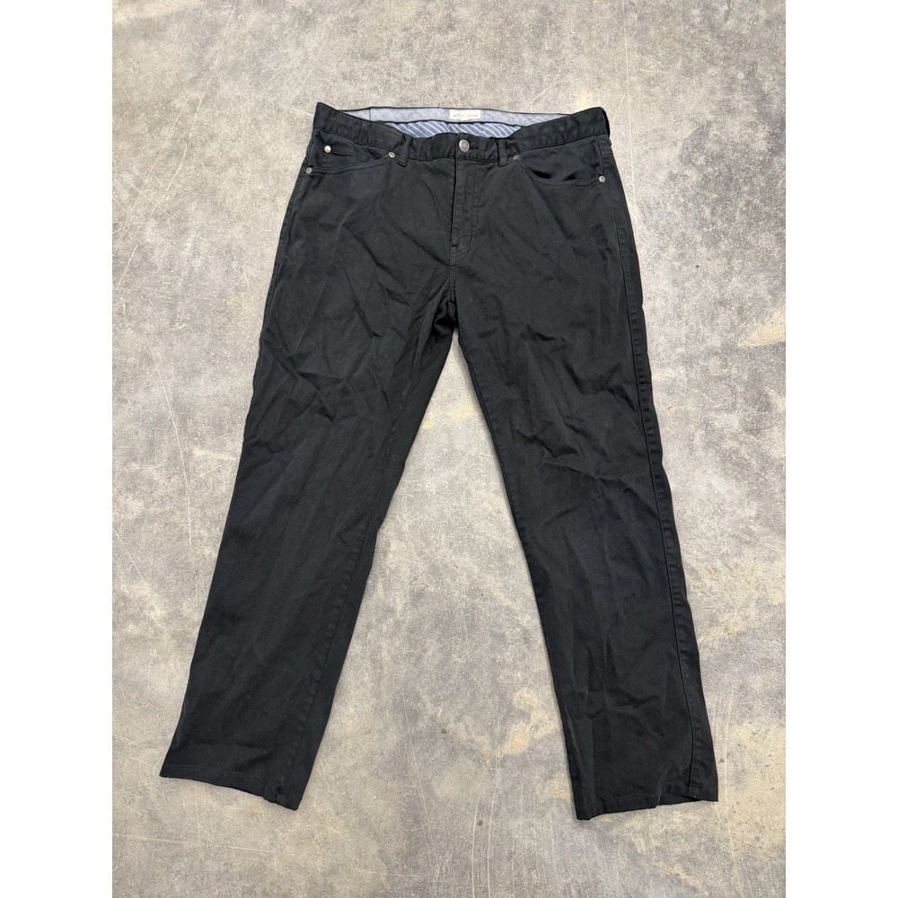 Peter Millar Ultimate Sateen 5-Pocket Pants Mens 35x28 Black Golf Designer